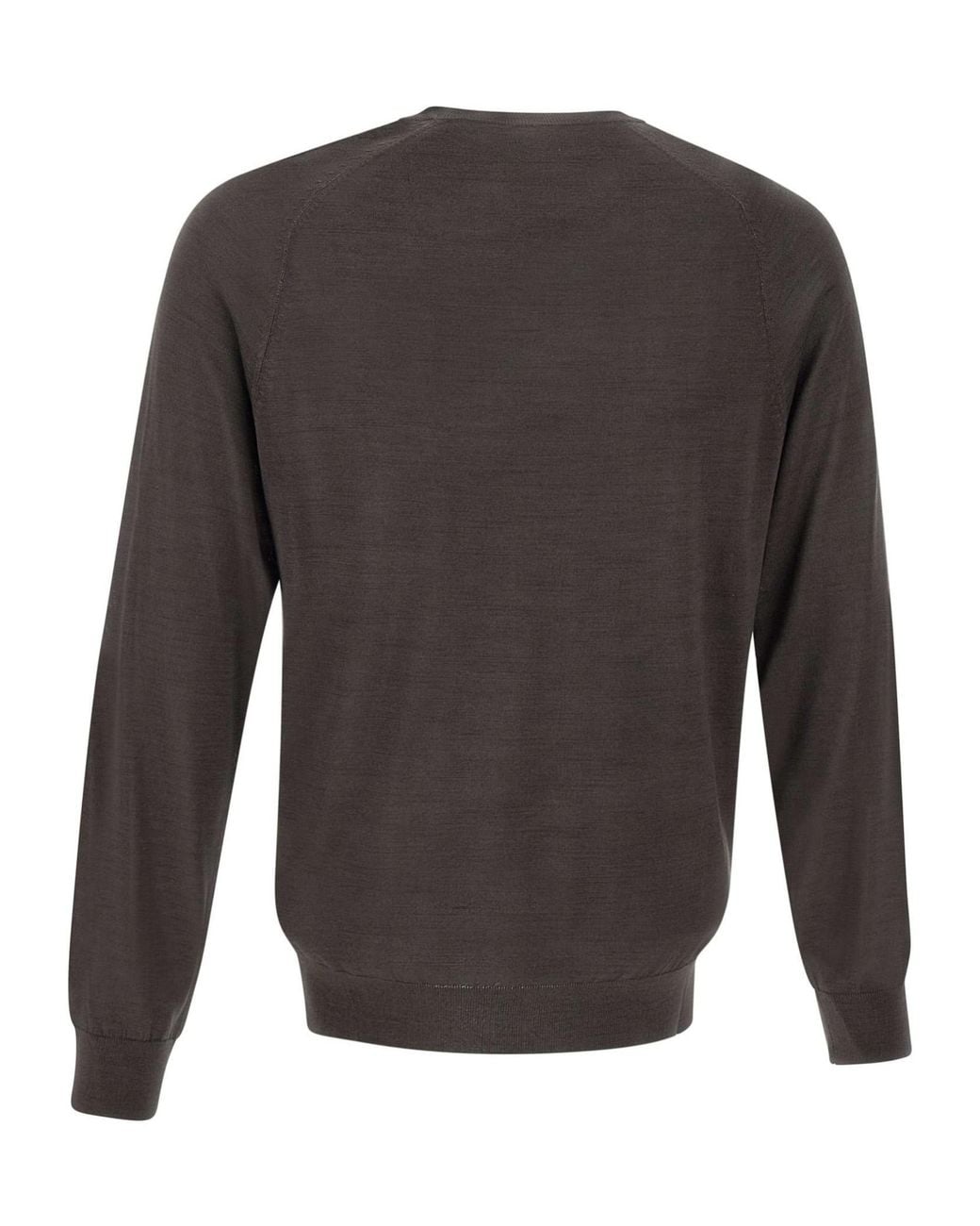 Kangra Cashmere Gray Kangra Silk-Cashmere Crew Neck Knitwear for men
