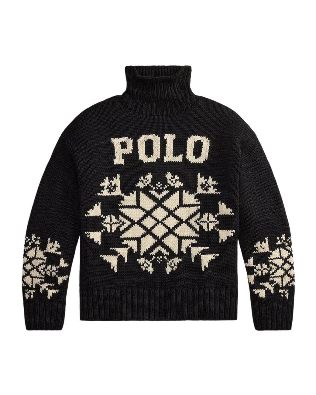 Polo Ralph Lauren Black Wool Turtleneck Sweater