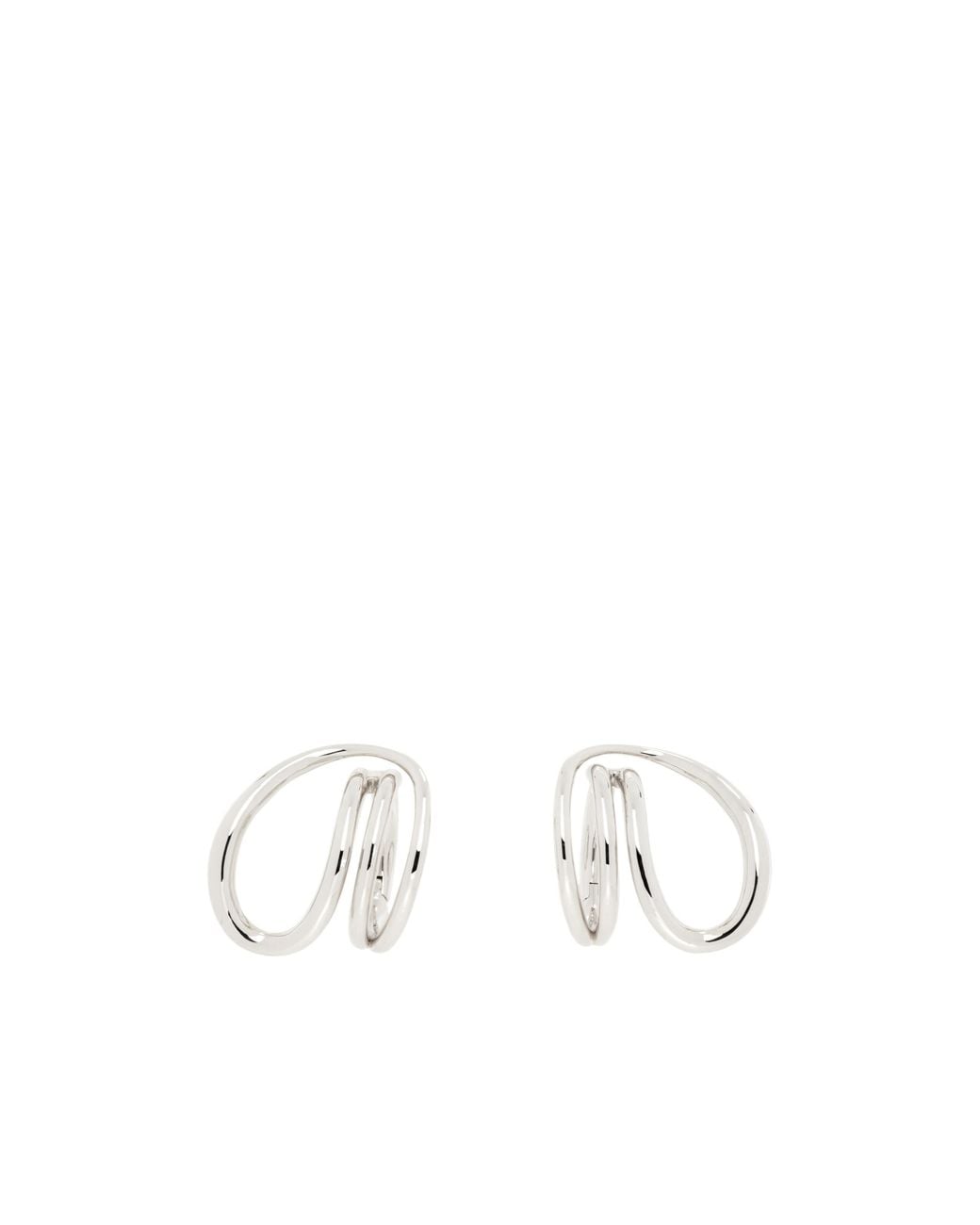 C.Chesnais White Round Trip Earrings