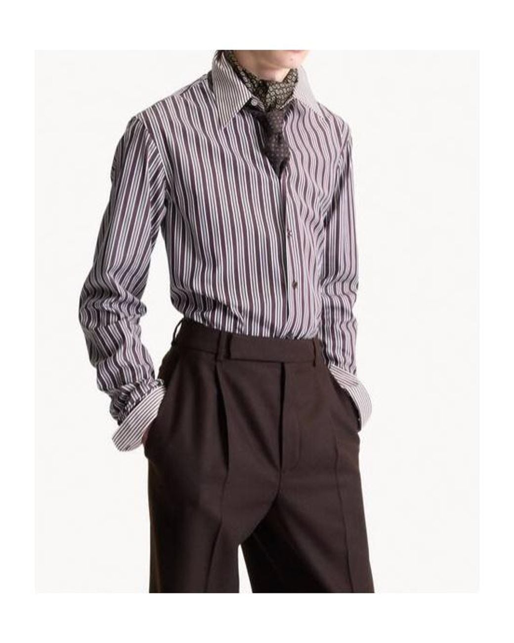 Saint Laurent Purple Striped Winchester Shirt for men