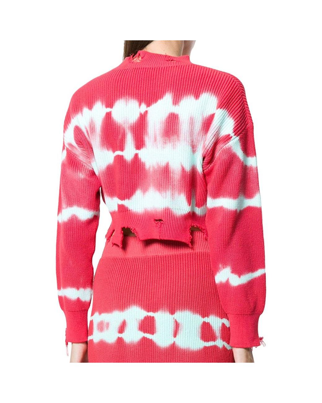 MSGM Red Imitation Old Knitted Pullover