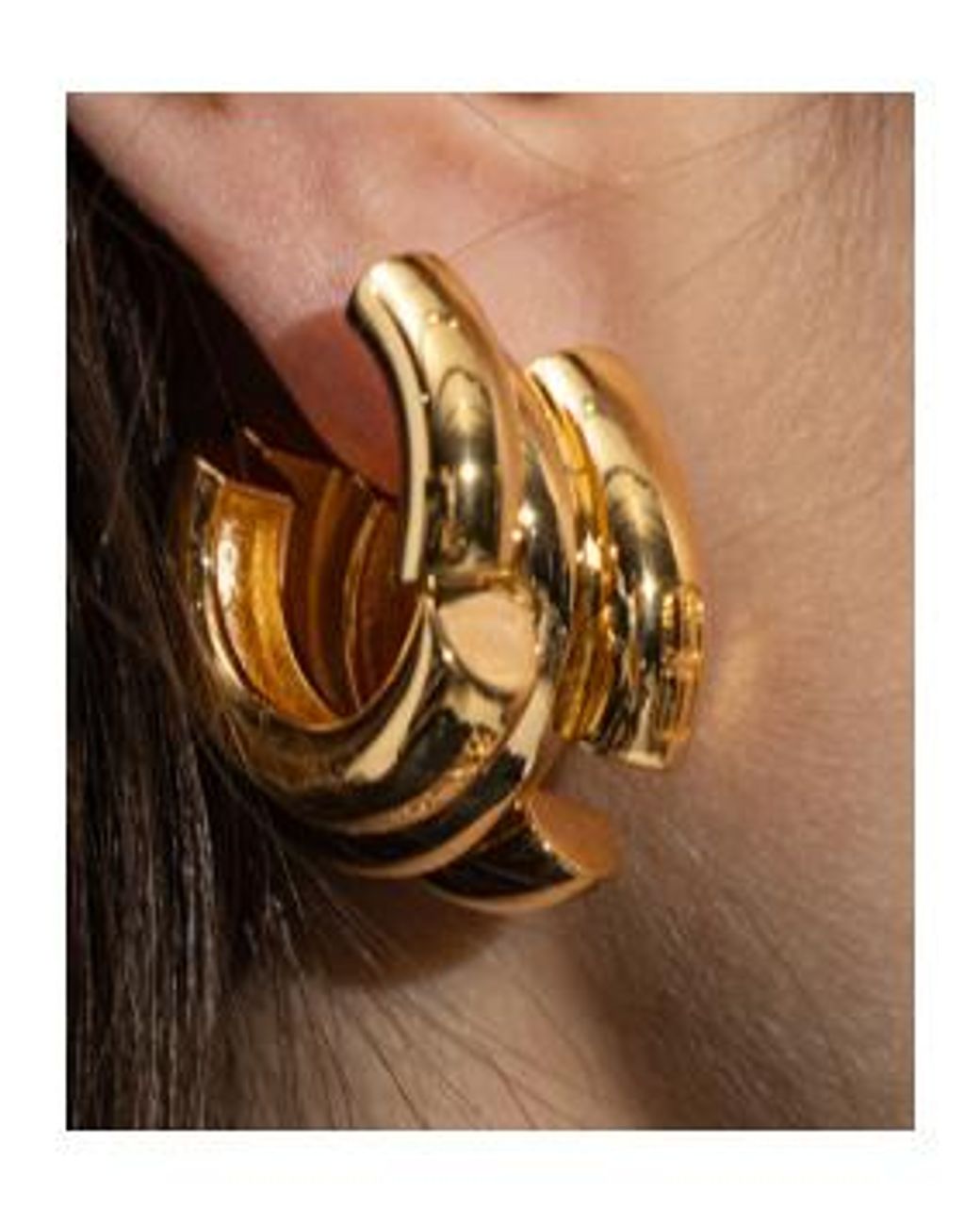 Balenciaga Metallic Logo Engraved Earrings