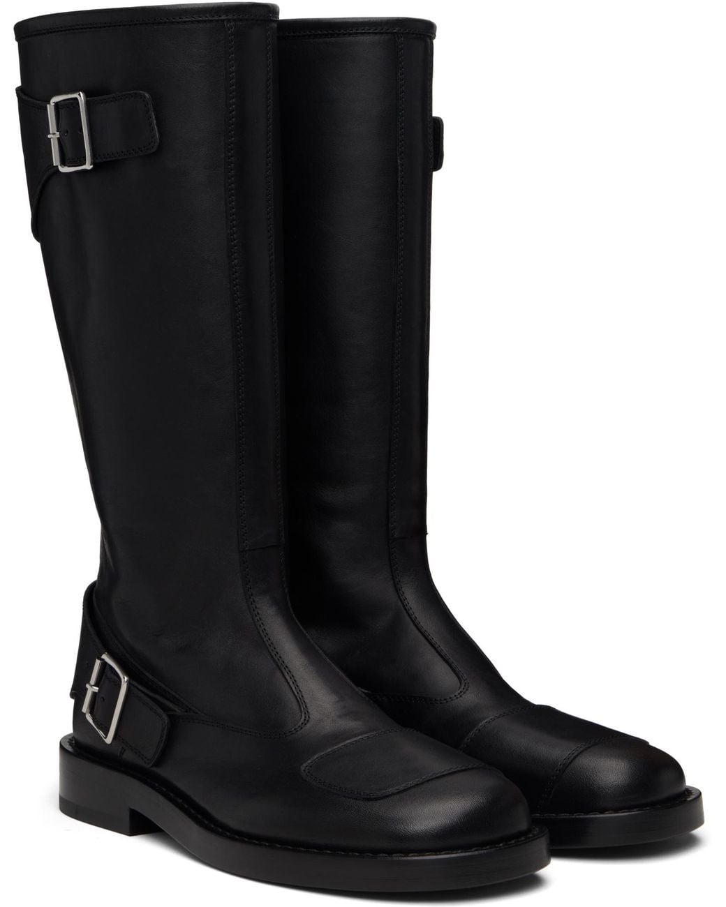 Ann Demeulemeester Black Balo High Top Motorcycle Boots for men
