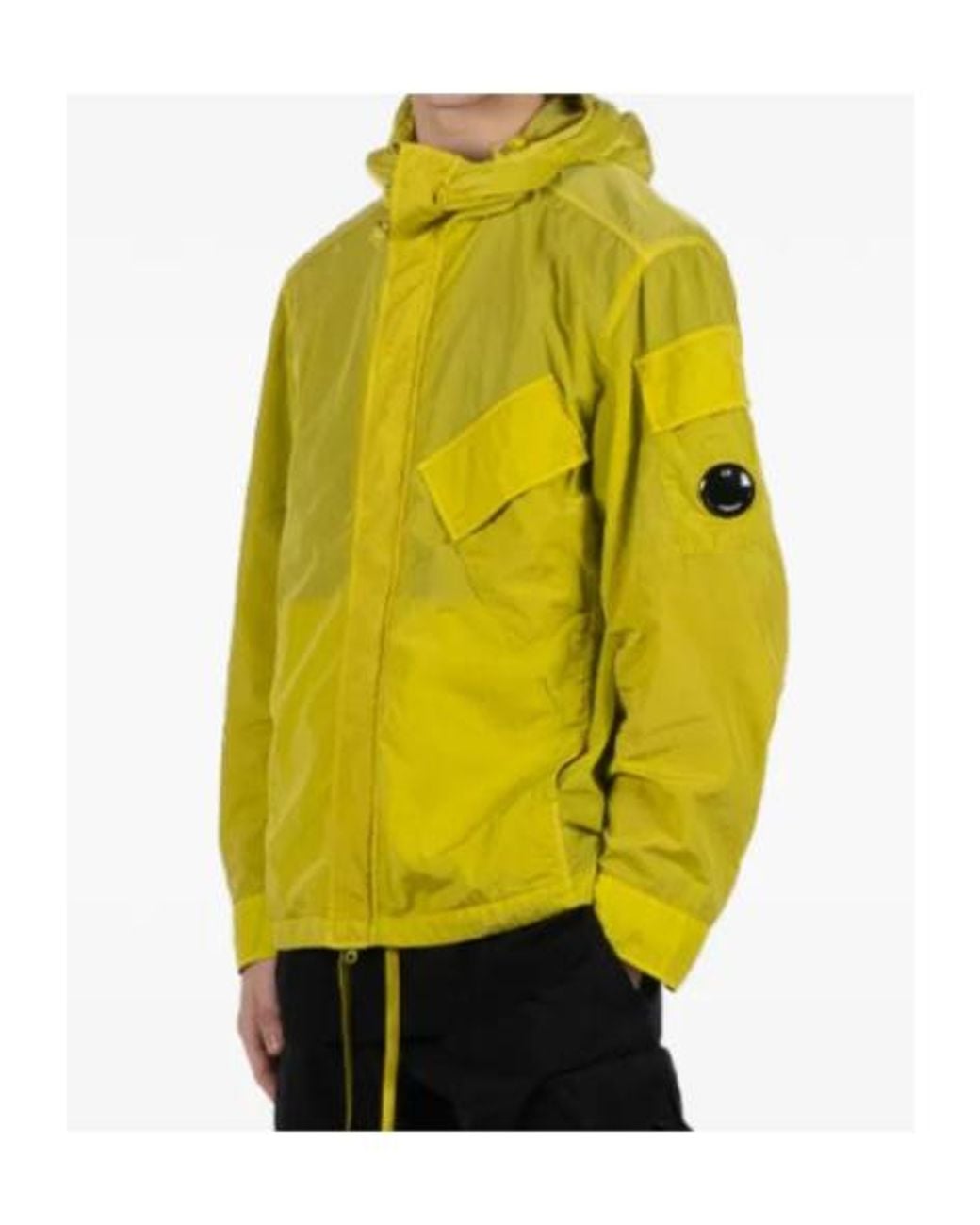 C P Company Yellow Hooded Lens Jacket for men