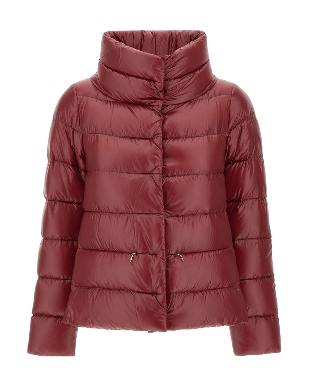 Herno Red Funnel Neck Quilted Padded Jacket