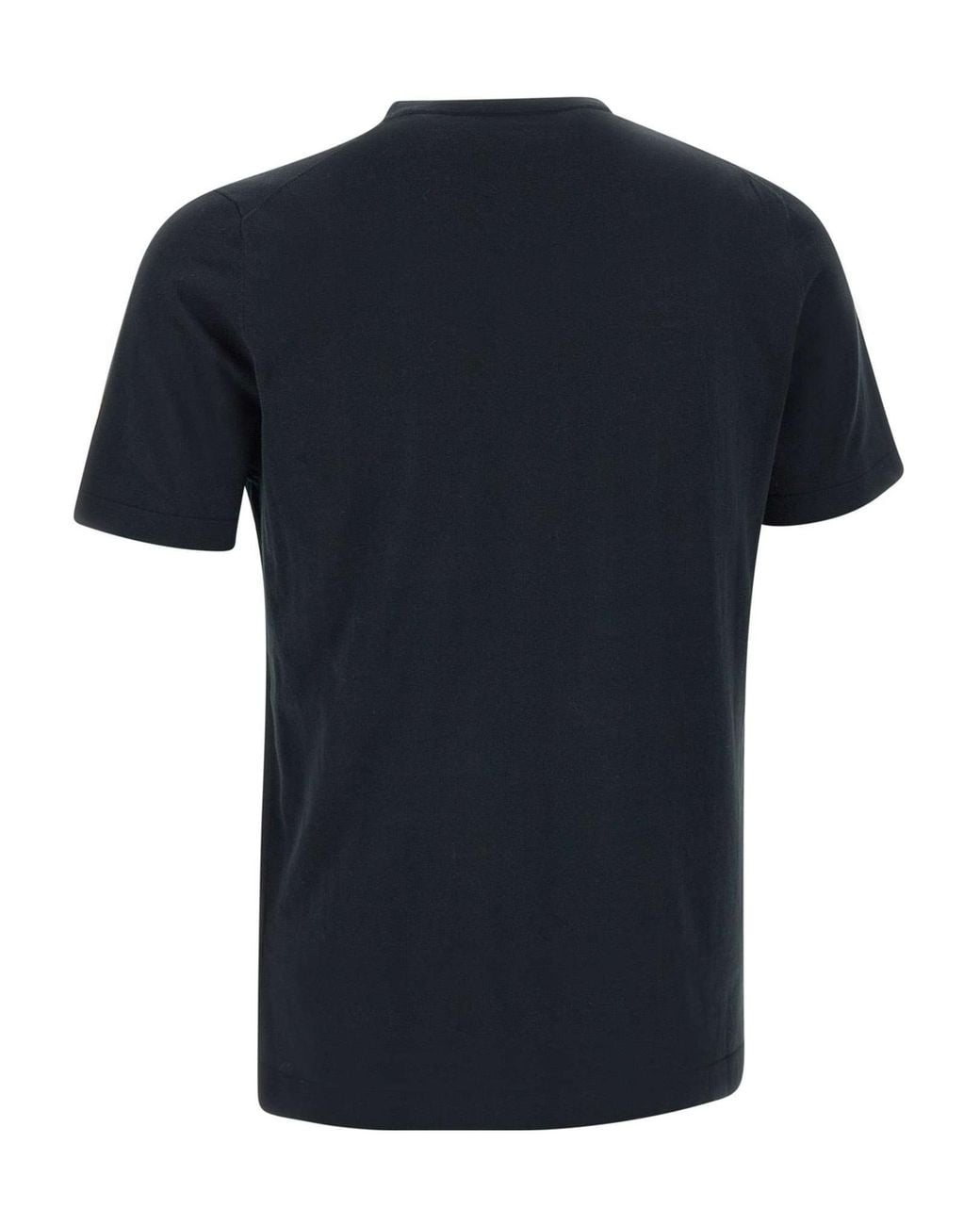 Kangra Cashmere Black Kangra Crew Neck T-Shirt for men