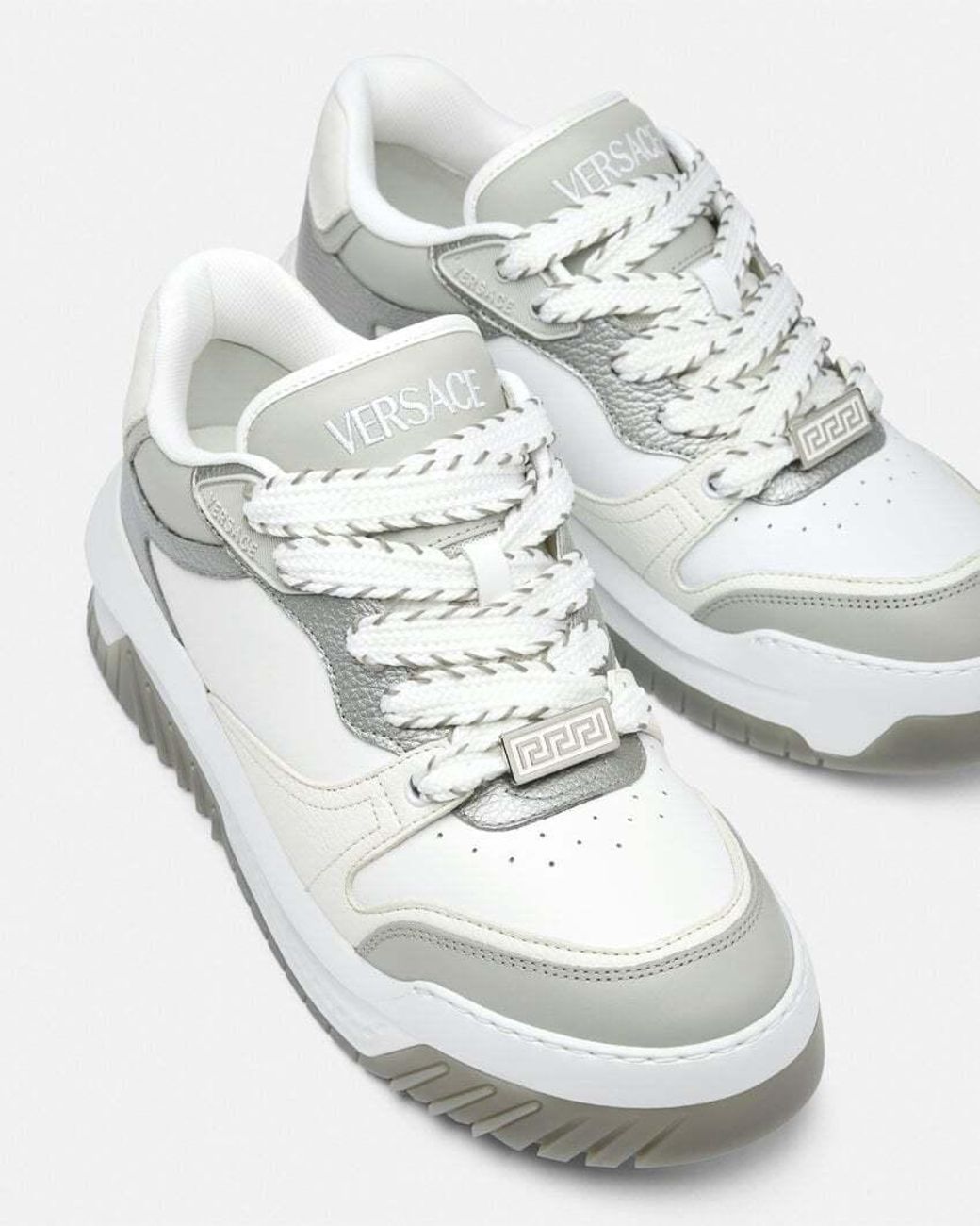 Versace White Odissea Lace-Up Sneakers for men