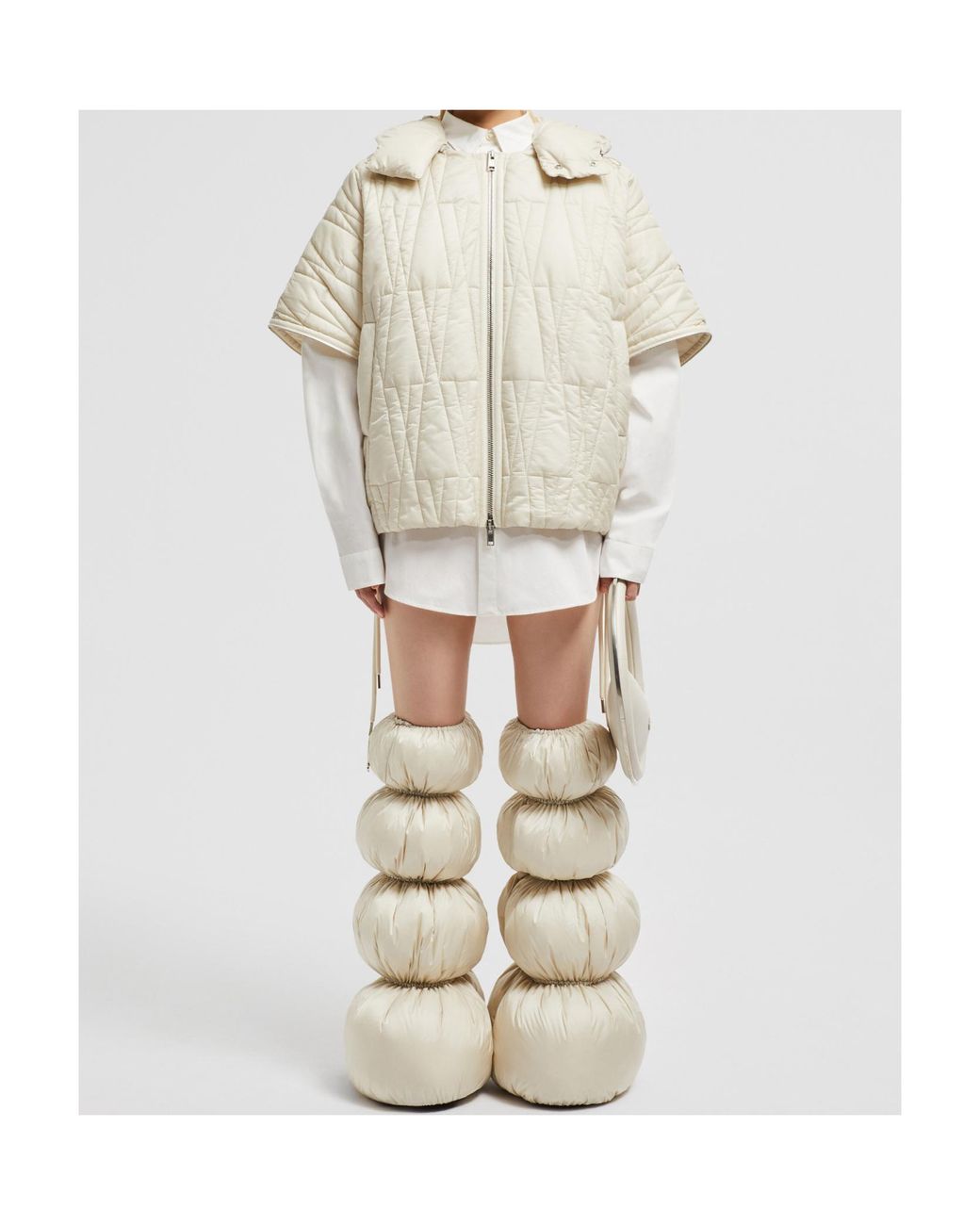 Moncler White Genius Hooded Convertible Down Jacket