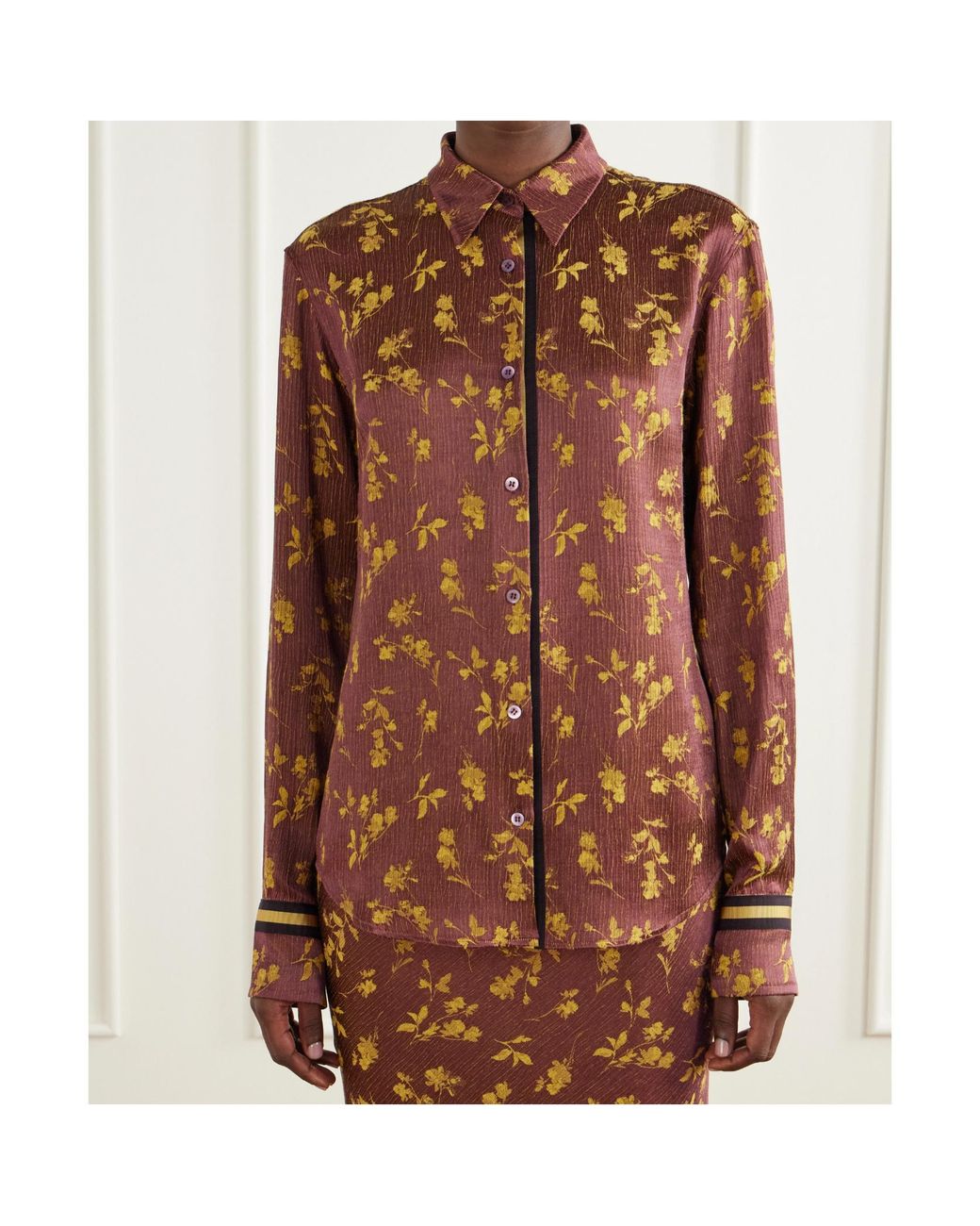 Dries Van Noten Brown Jacquard Shirt