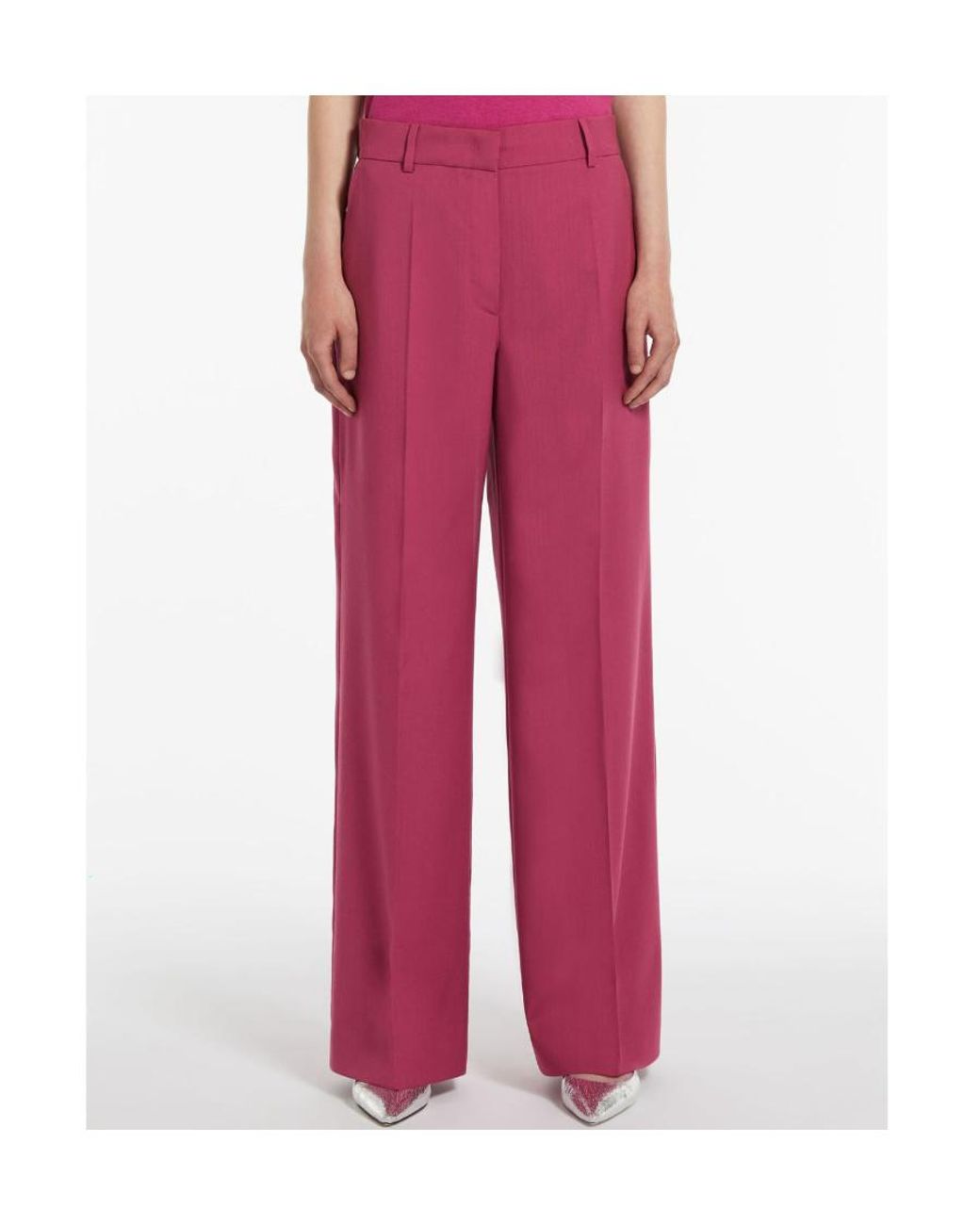 Weekend by Maxmara Pink High Waist Straight Leg Pants
