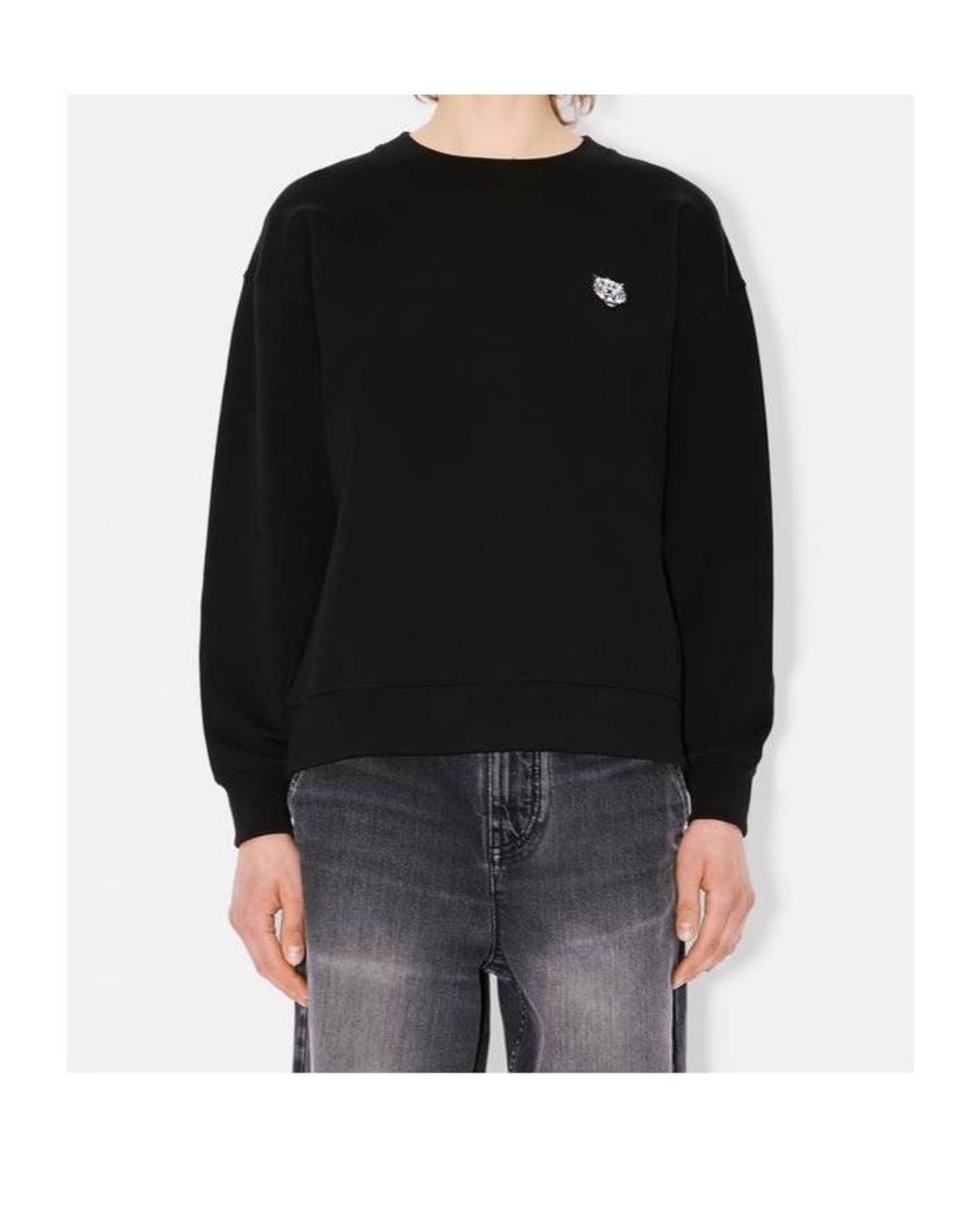 KENZO Black Happy Tiger Embroidered Sweatshirt