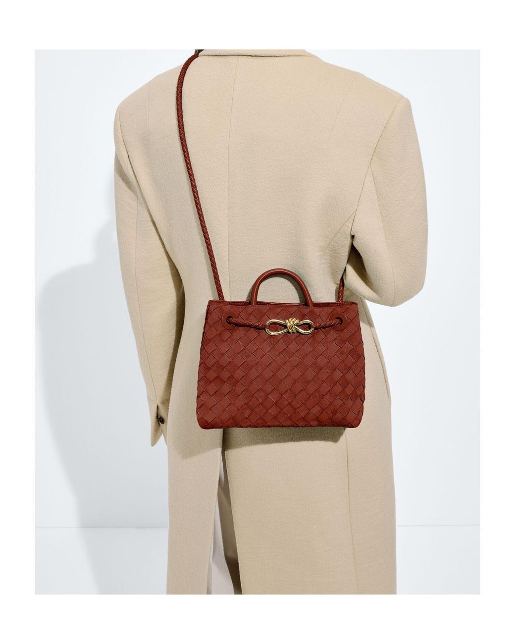 Bottega Veneta Red Small Andiamo Shoulder Bag