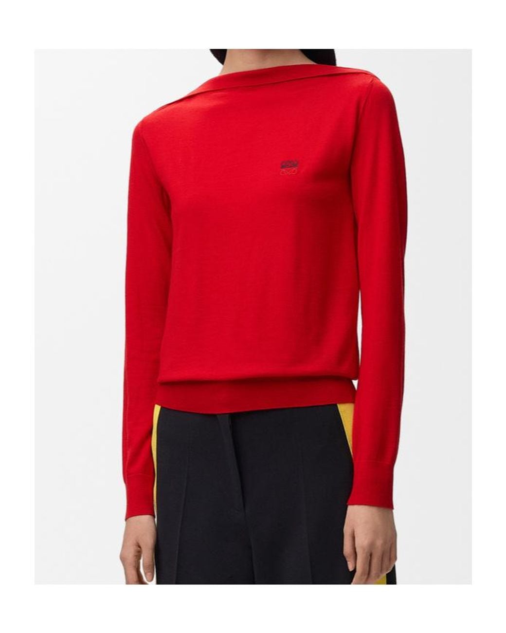 Loewe Anagram-Embroidered Boat-Neck Sweater
