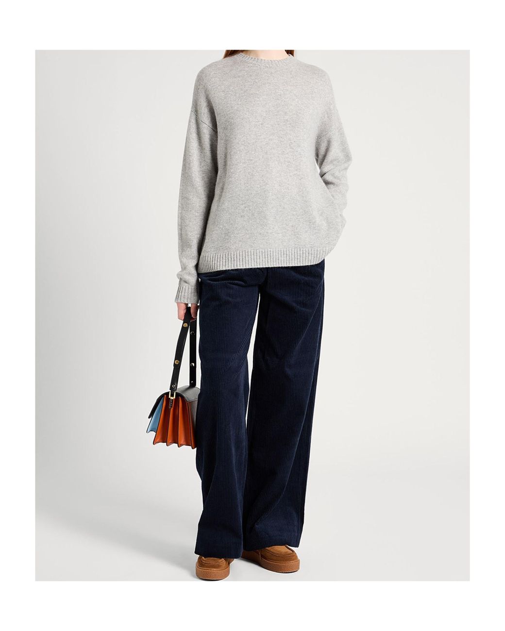 MAX&Co. Gray Ribbed Crew Neck Sweater