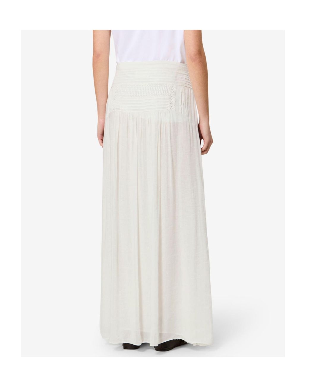 Isabel Marant White Pylka Skirt Openwork Linen-Blend Skirt