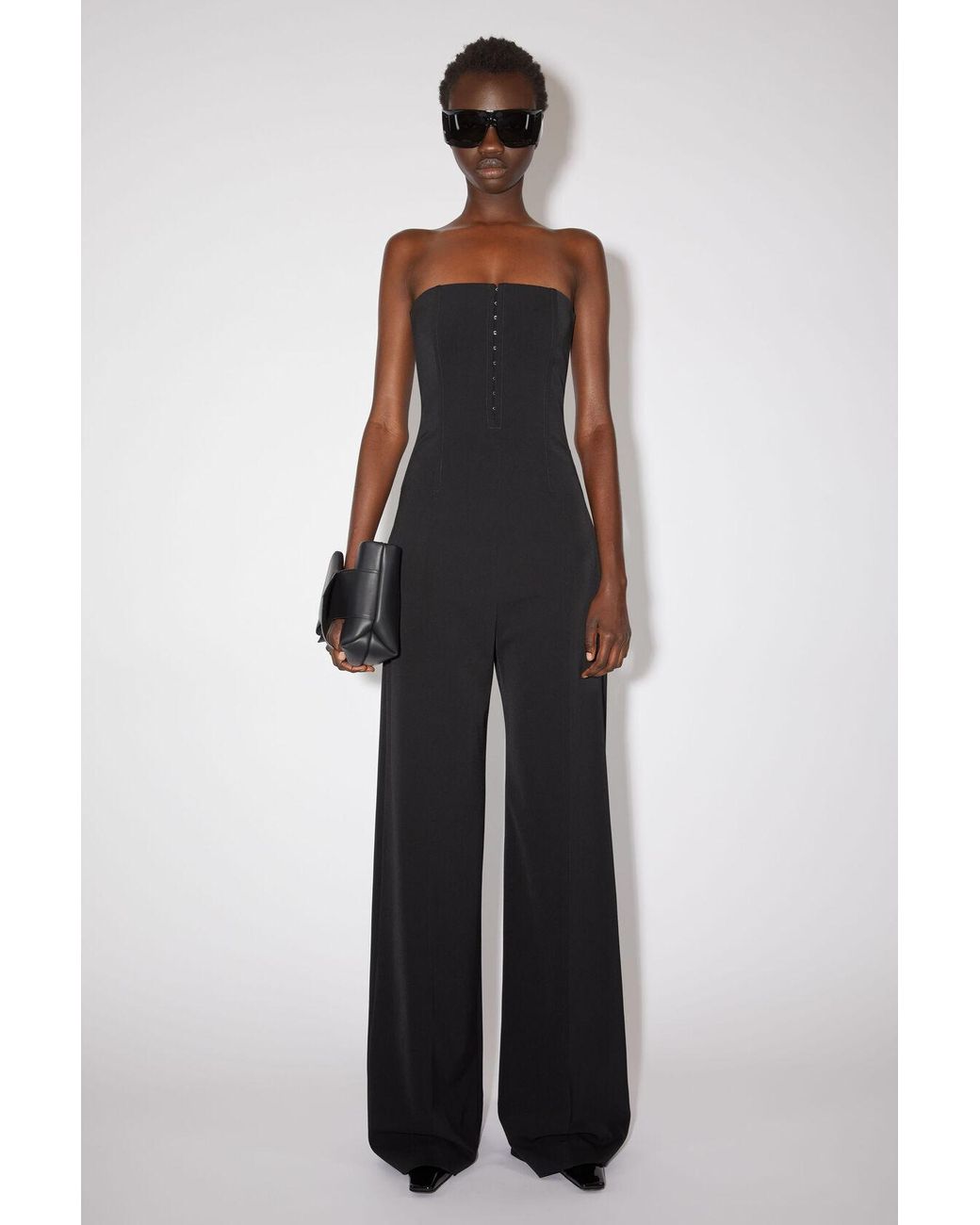 Acne Blue Corset Strapless Jumpsuit