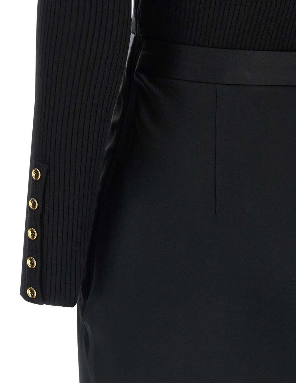 Elisabetta Franchi Black Turtleneck Long-Sleeved Dress