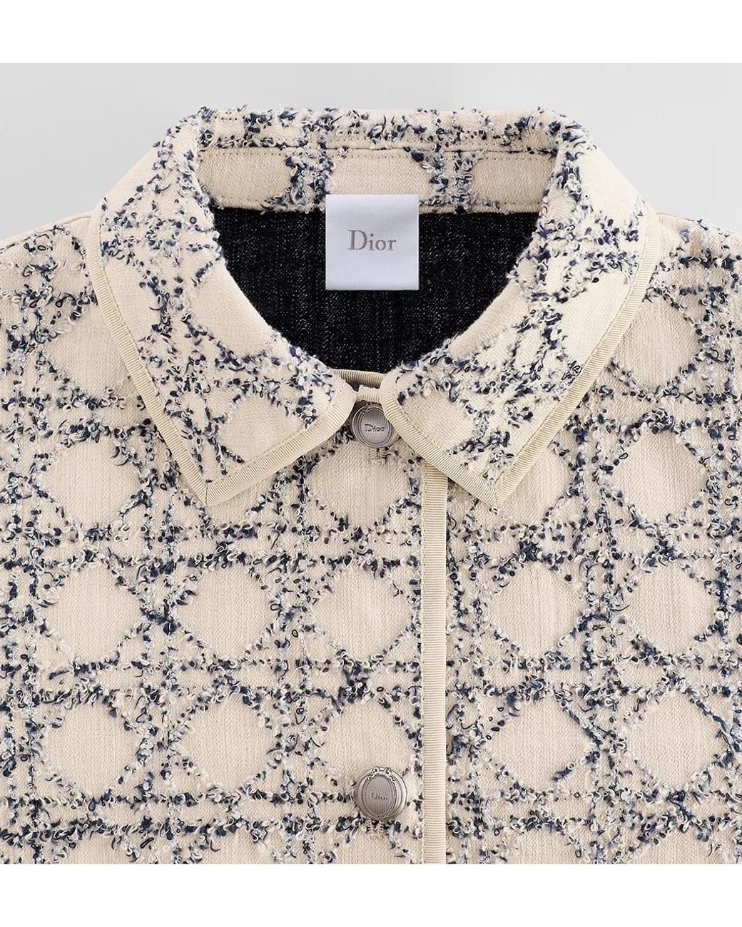 Dior White Iviera Cannage Cropped Jacket