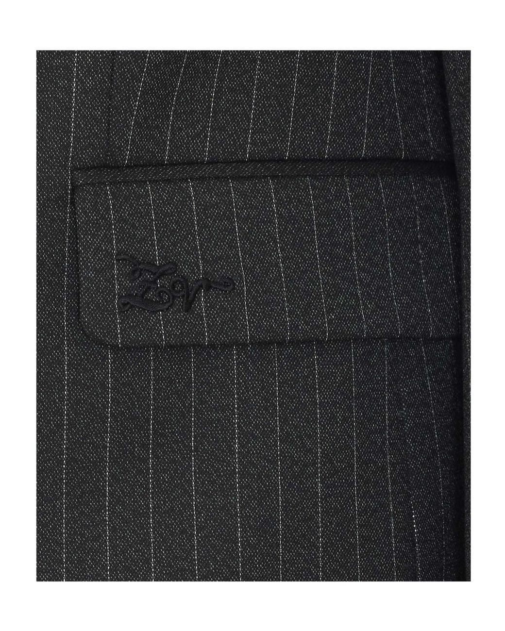 Zadig & Voltaire Black Pinstriped Single-Breasted Blazer