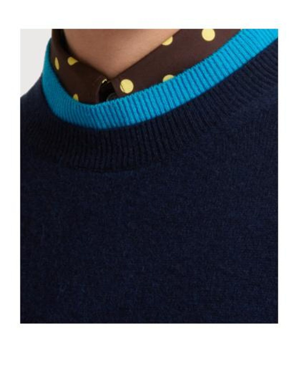 Marni Blue Layered Effect Jumper for men