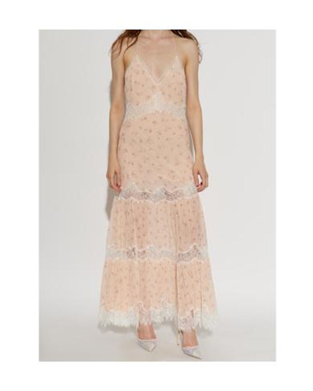 LoveShackFancy White Kieva Lace-Trim Midi Dress