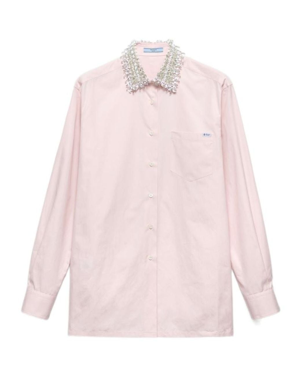Prada Pink Embellished Poplin Shirt