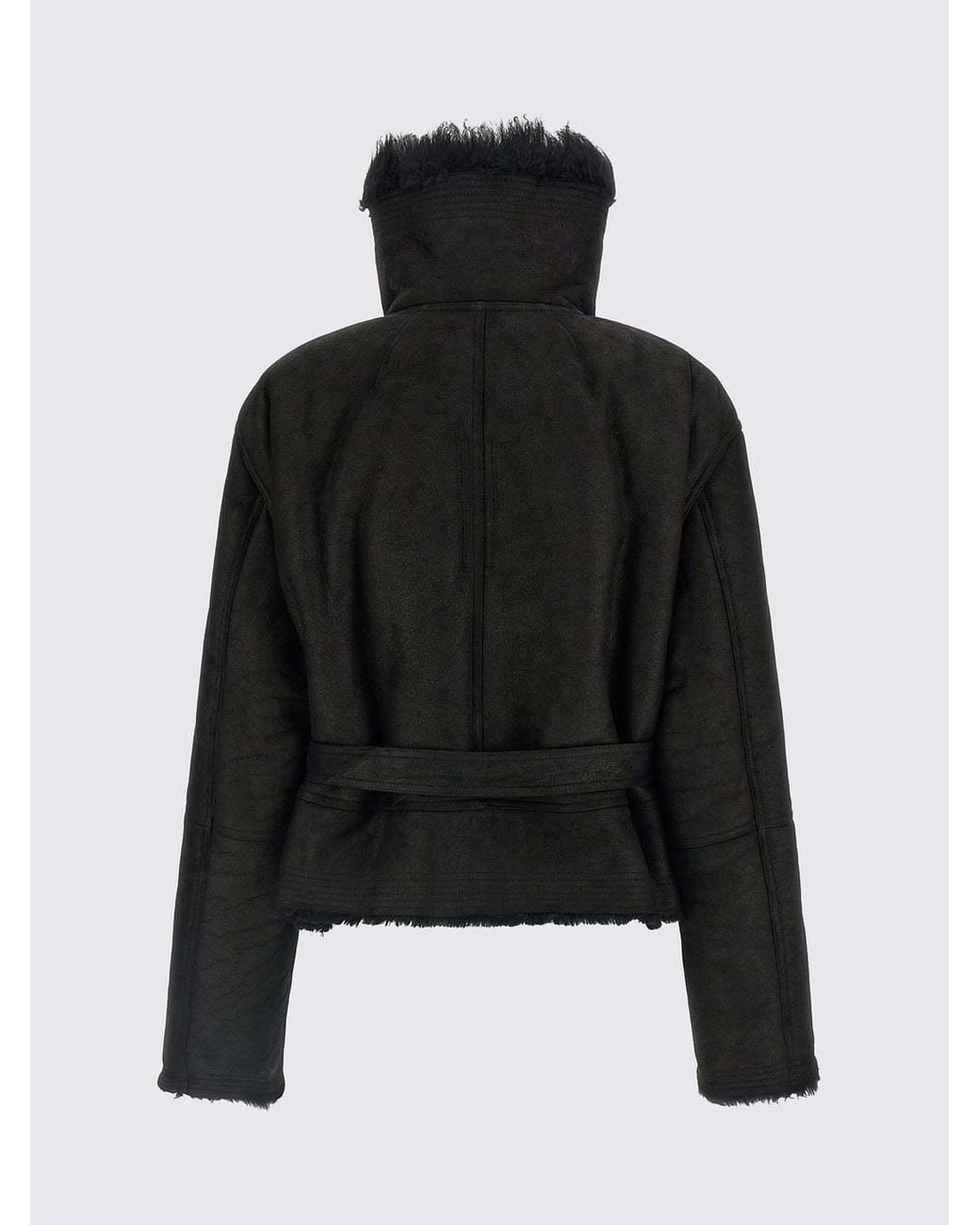 Rick Owens Black Cropped Flight Jacket