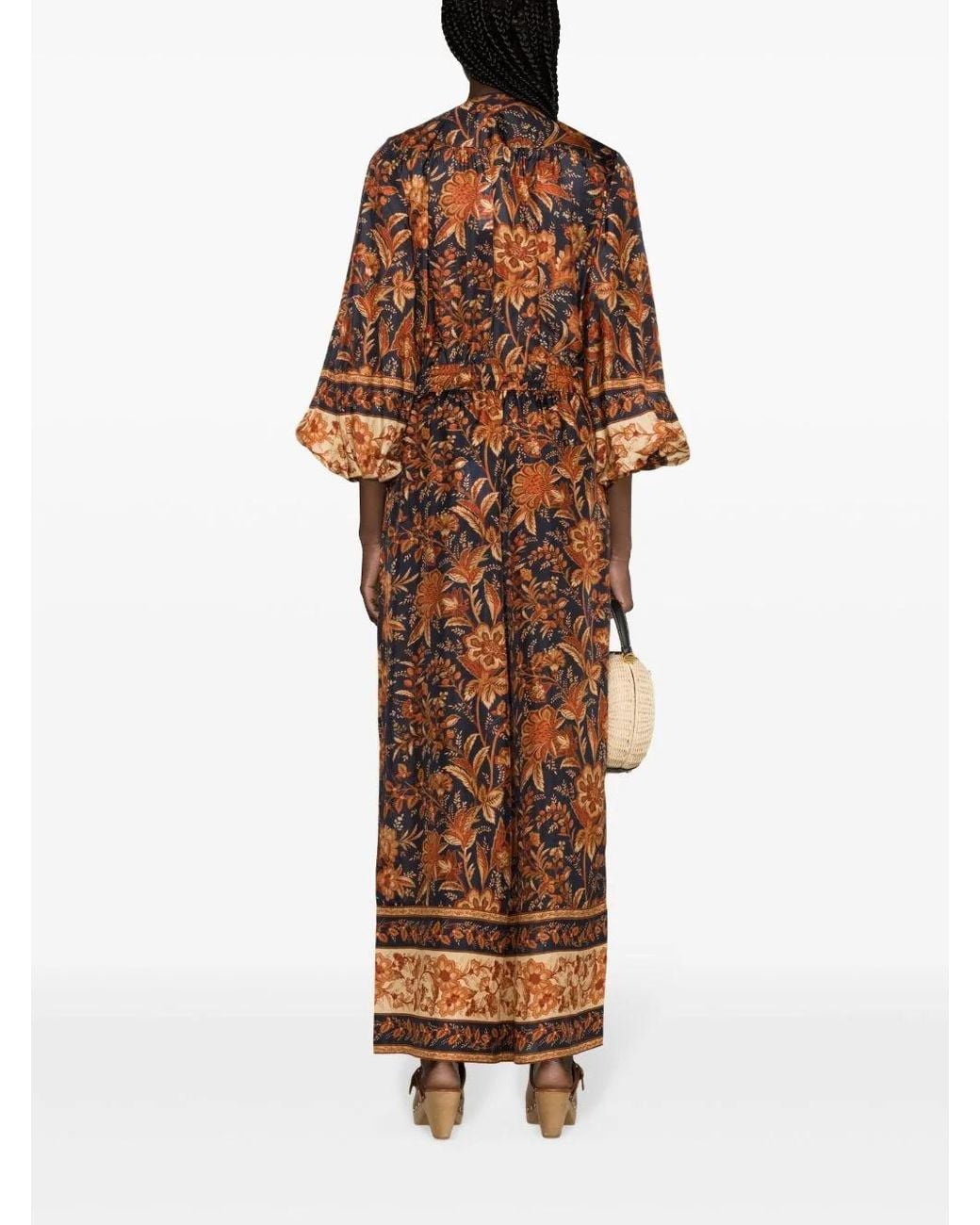 Zimmermann Brown Drawstring Waistband Relaxed Pants With Elasticated Cuffs