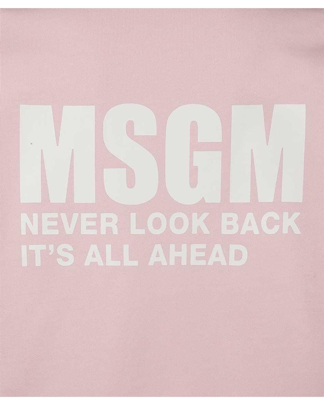 MSGM Pink Logo-Printed Long-Sleeved Crewneck Sweatshirt for men