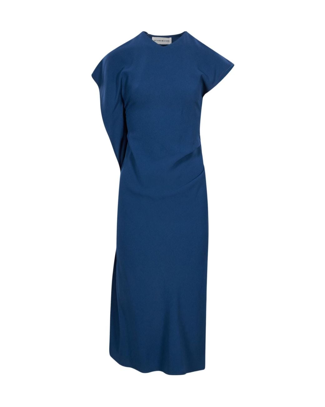 Victoria Beckham Blue Draped Midi Dress