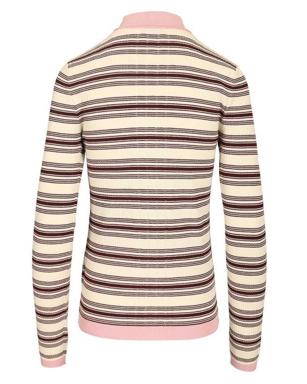 Moncler Multicolor Striped Long-Sleeved Knitted Polo Top