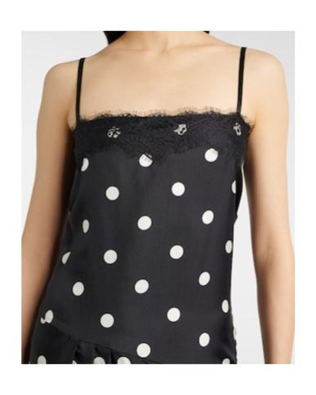 Sportmax Black Capo Polka-Dot Silk Slip Dress