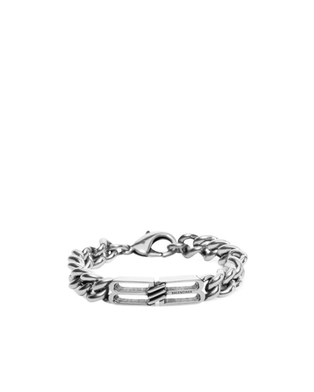 Balenciaga White Bb Icon Bracelet