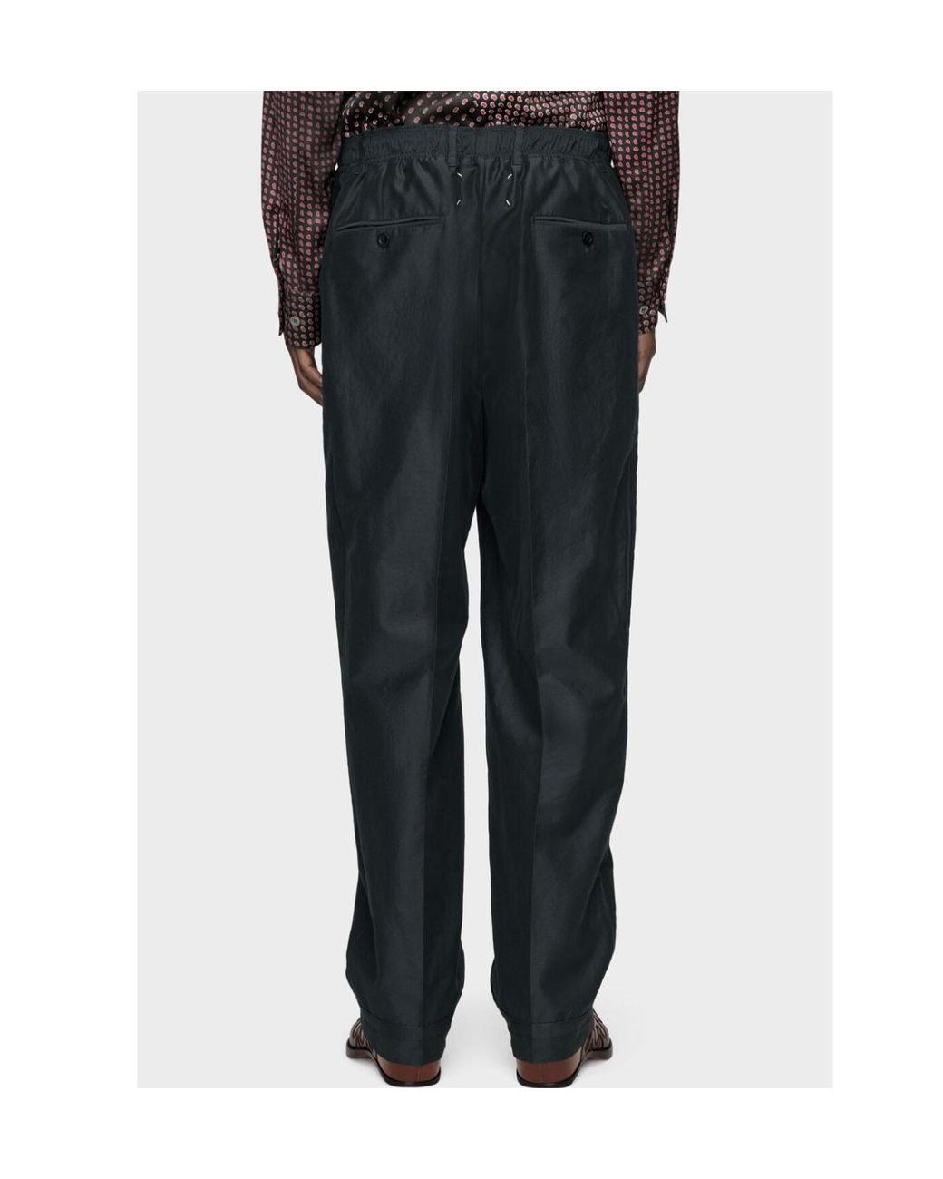 Maison Margiela Black Drawstring Waist Pants for men