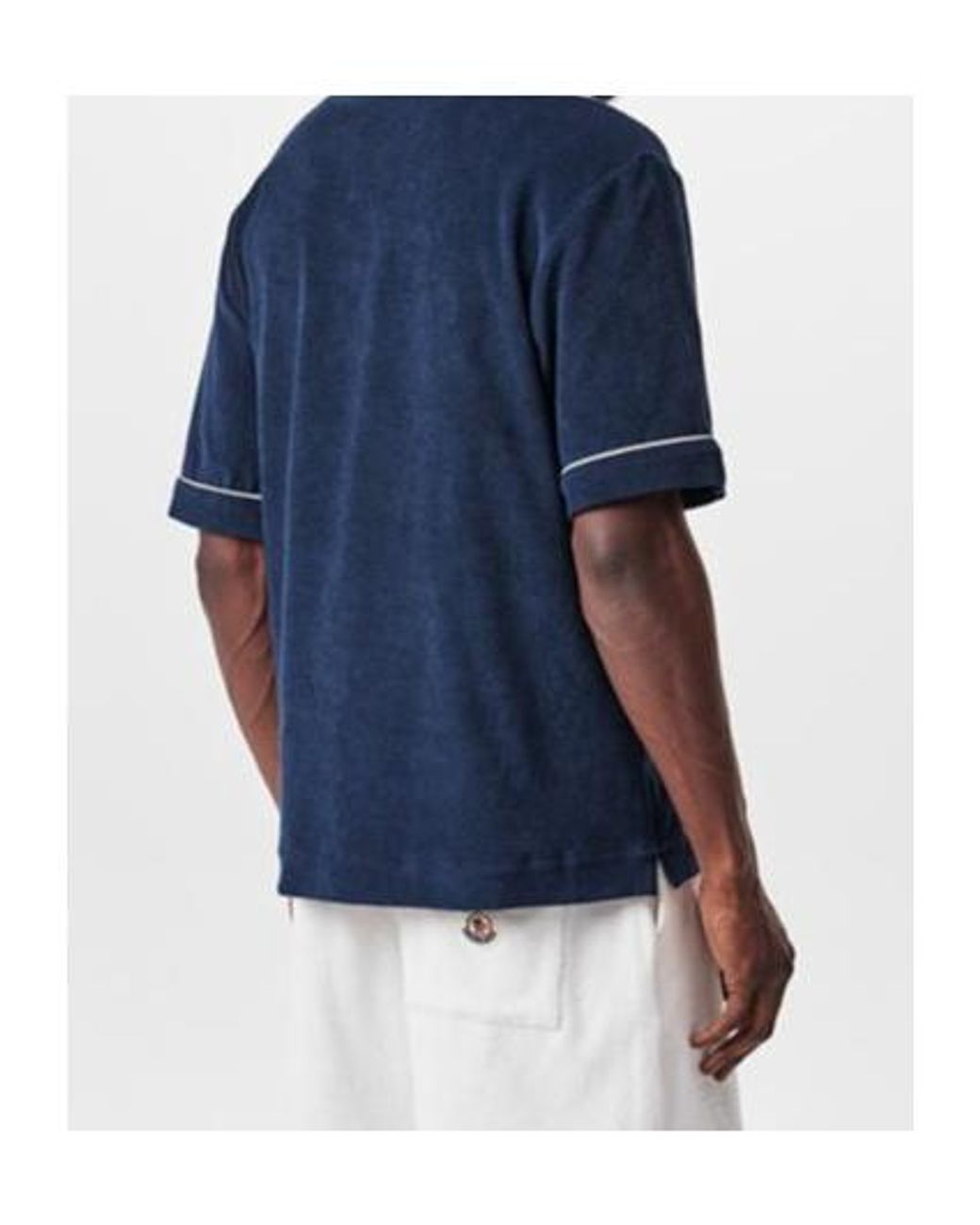 Moncler Blue Short-Sleeved Polo Shirt for men