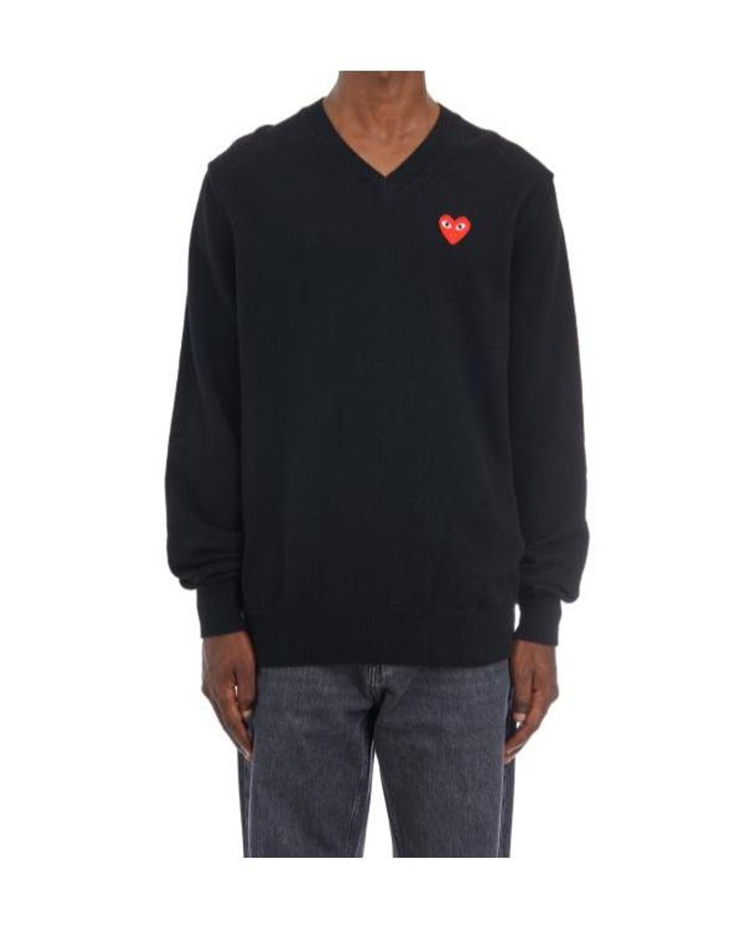 COMME DES GARÇONS PLAY Blue Long-Sleeved Sweater for men