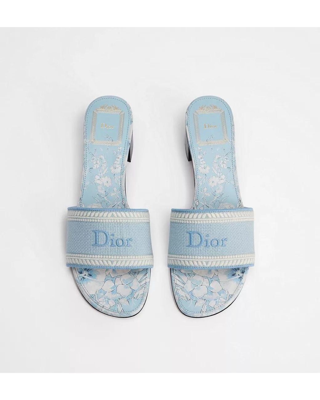 Dior White Iviera Dway Heeled Slide
