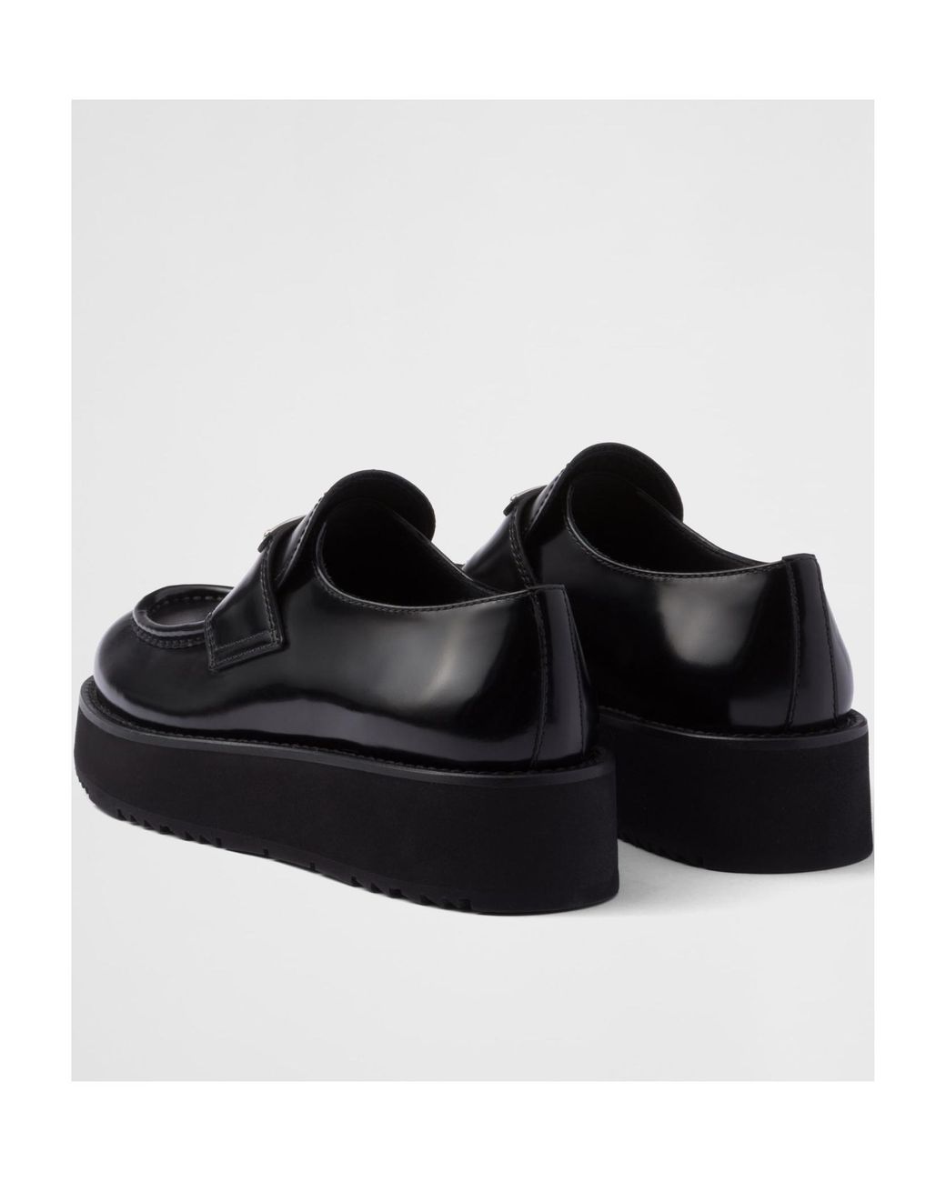 Prada Black Triangle-Logo Slip-On Loafers