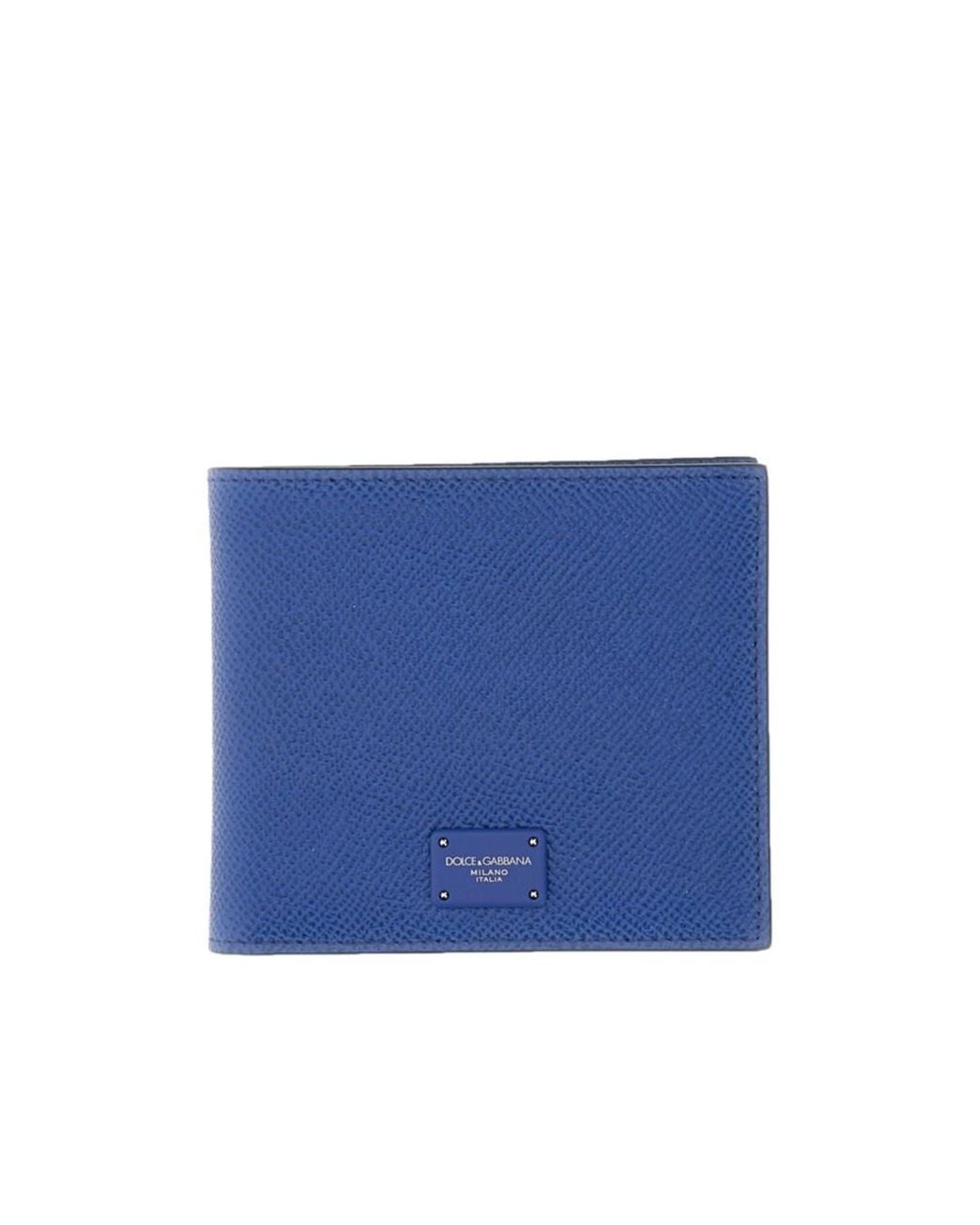 Dolce & Gabbana Blue Logo Detailed Bifold Wallet for men