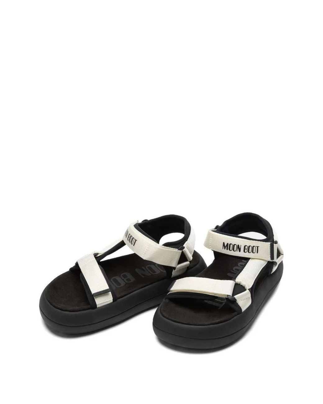 Moon Boot Black Logo-Strap Platform Sandals for men