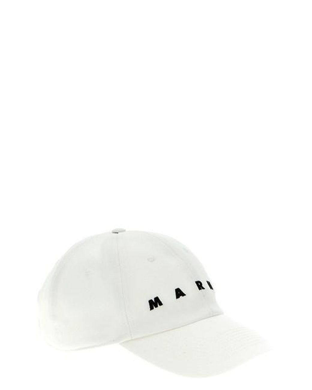 Marni White Logo-Embroidered Curved Peak Baseball Cap for men