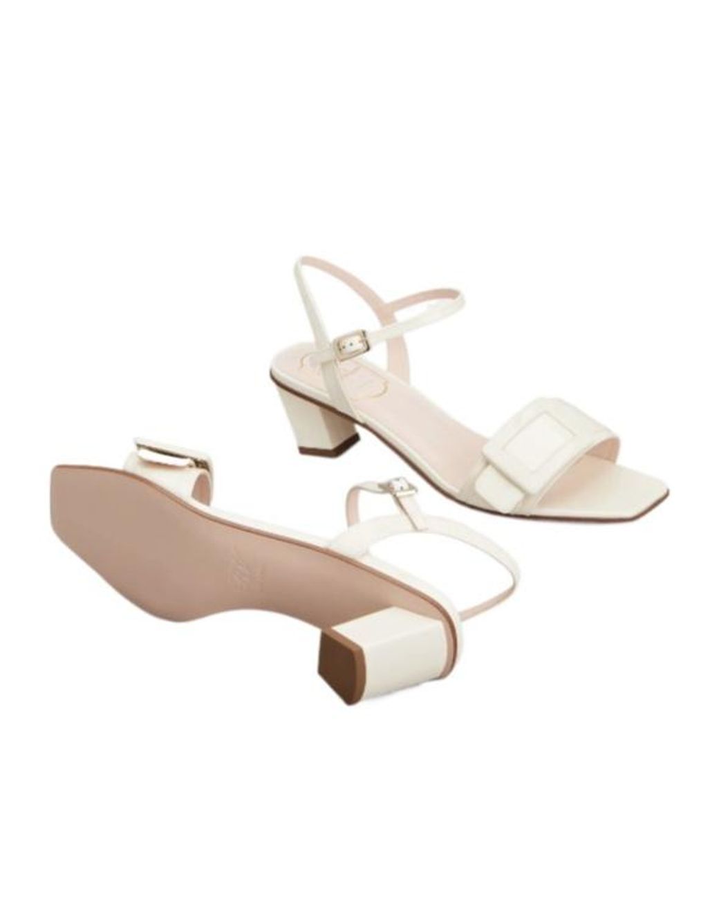 Roger Vivier White 'Belle Vivier' Sandals