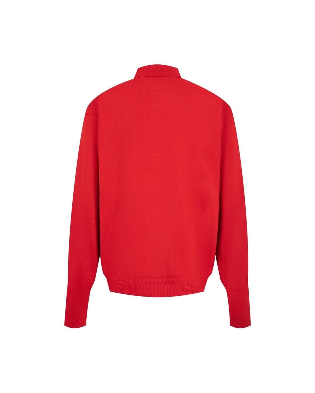 A.PRESSE Red Long-Sleeve Polo Shirt for men