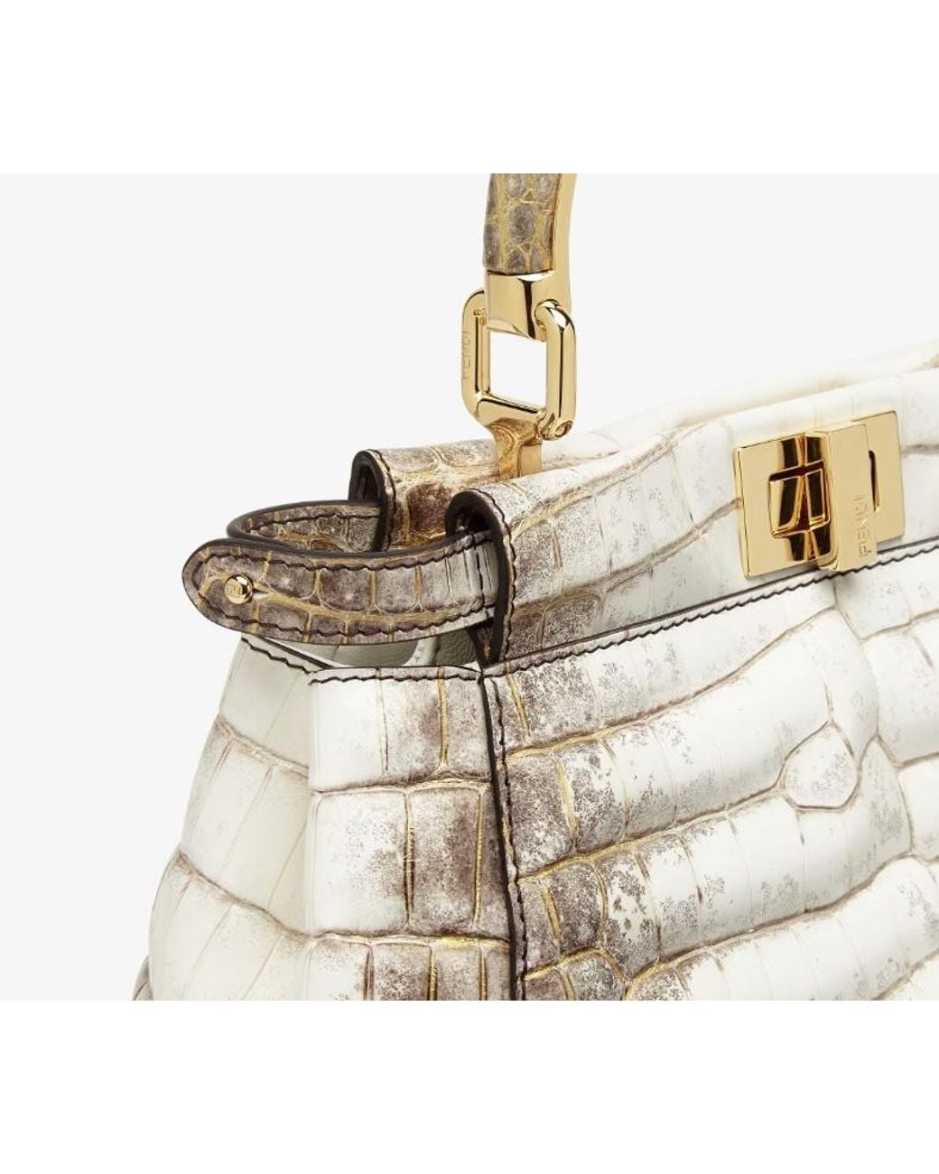 Fendi Metallic Peekaboo Mini Tote Bag