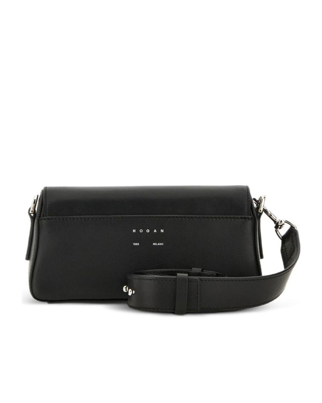 Hogan Black H-Turn Foldover Top Bag