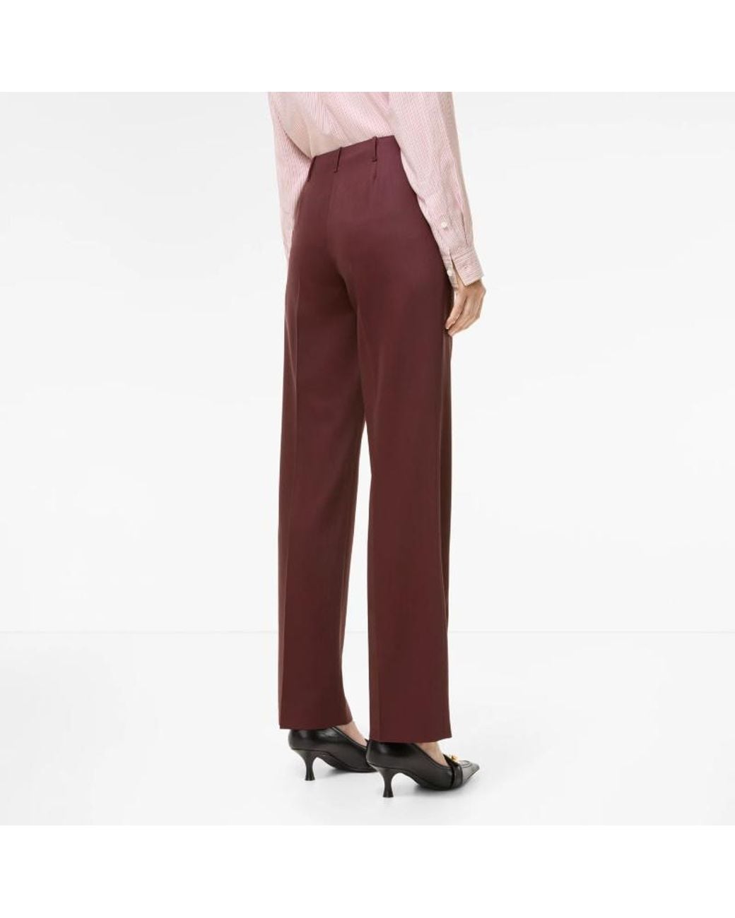 Burberry Purple Wool Tailored Trousers