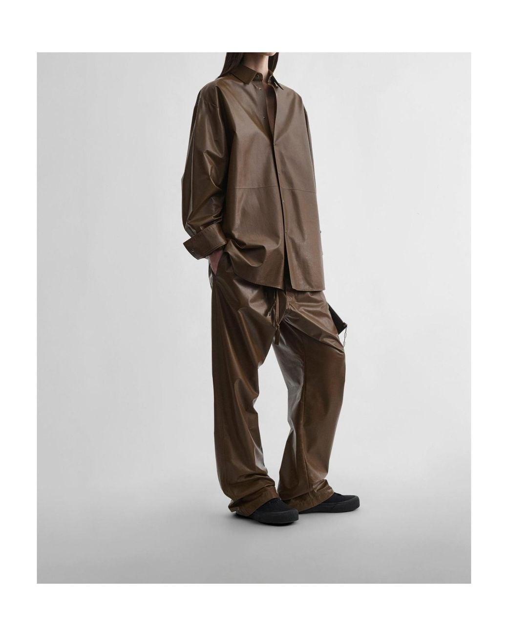 Phoebe Philo Brown Leather Shirt
