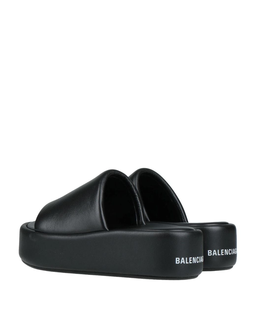 Balenciaga Black Solid-Color Leather Shoes