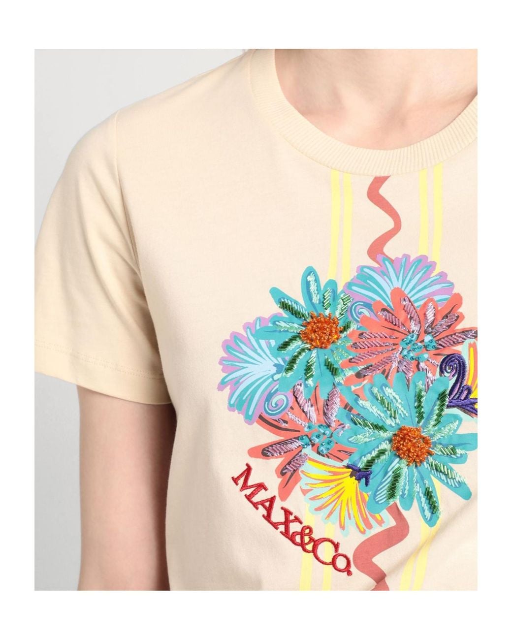 MAX&Co. White Logo Short Sleeve T-Shirt