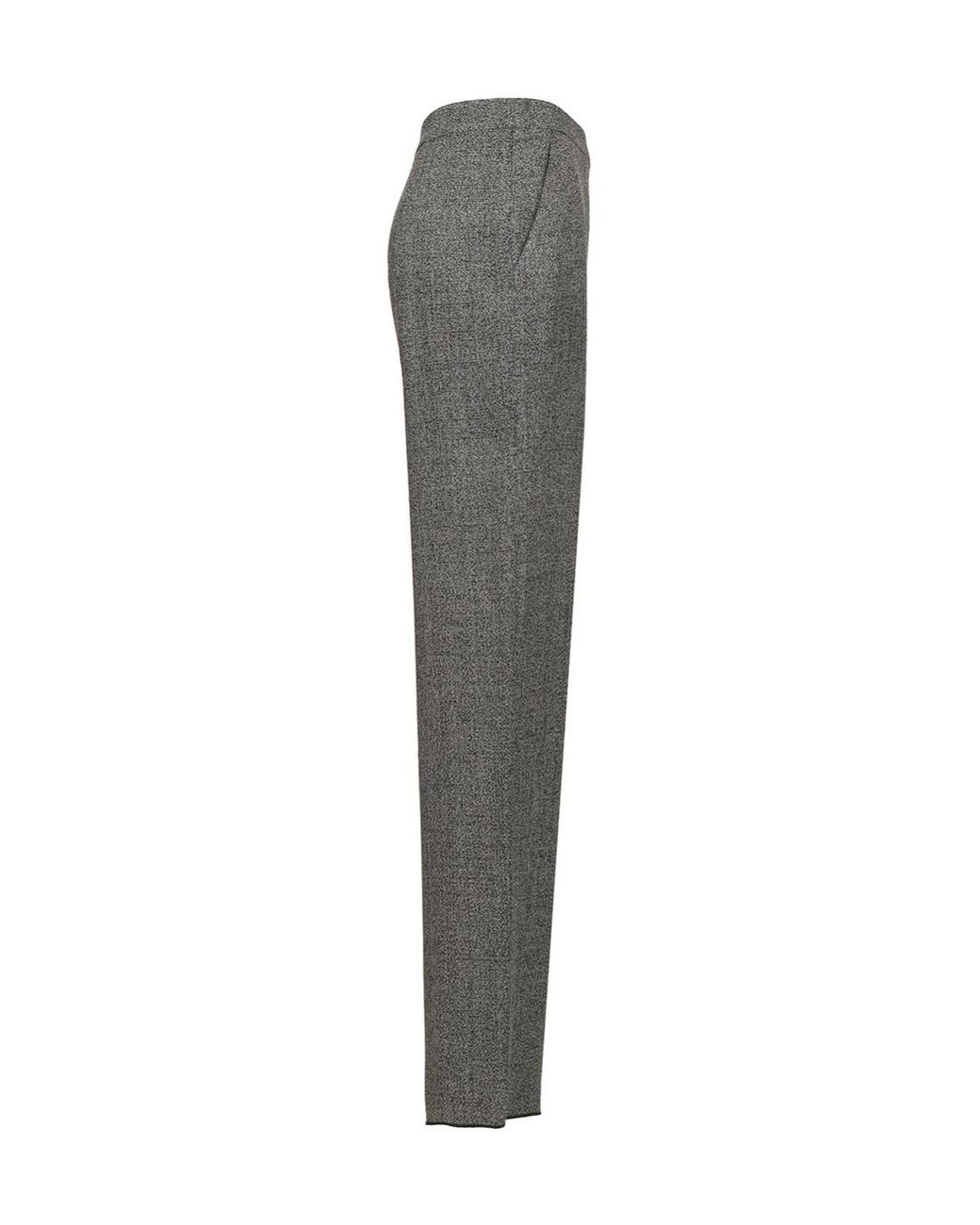 Emporio Armani Gray High-Rise Wide-Leg Pants